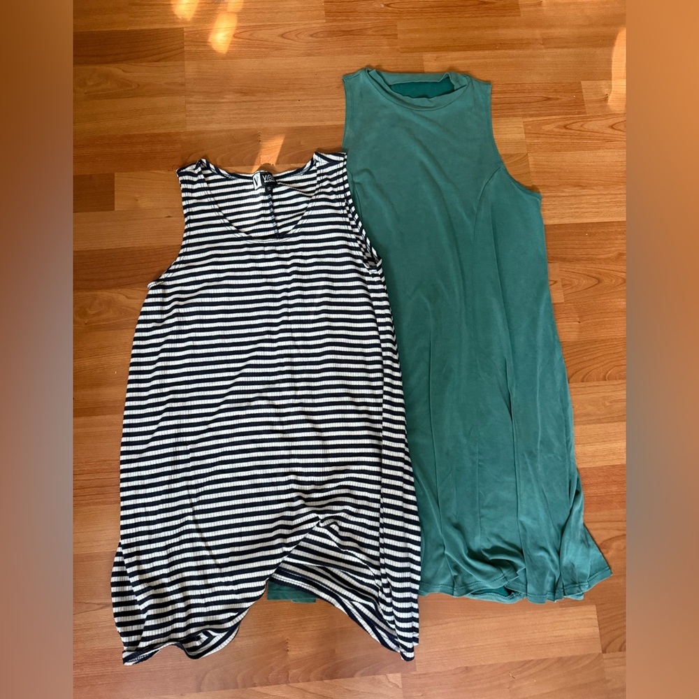 Striped and Solid Sleeveless Dresses
